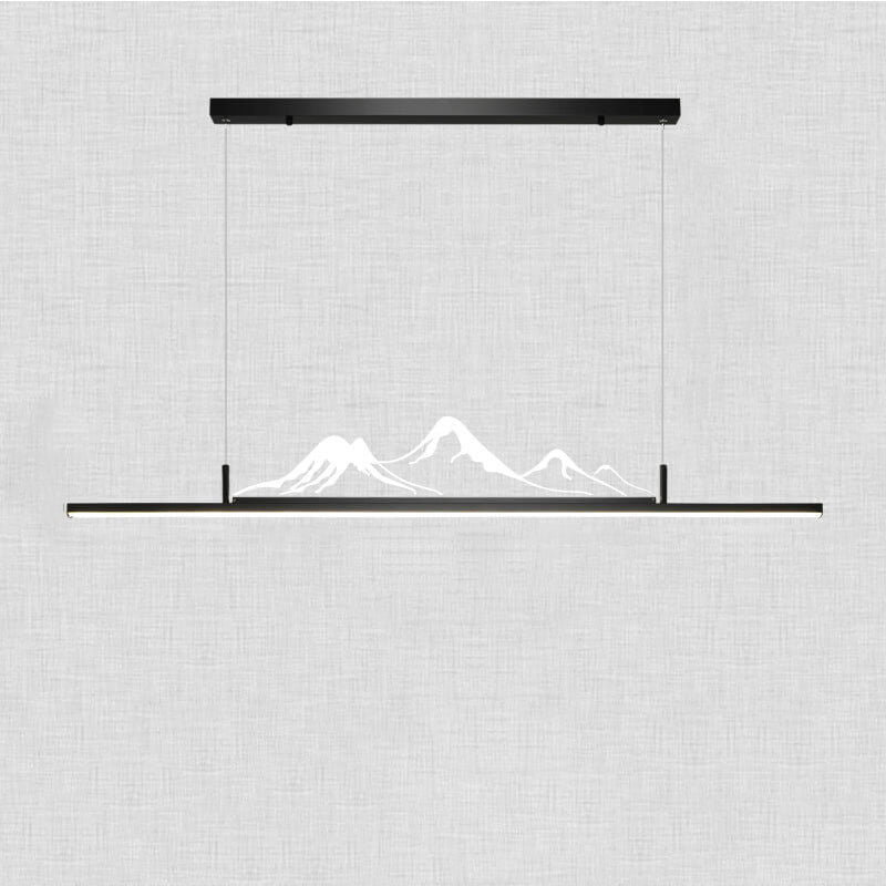 Chinese Retro Long Strip Mountain Peak LED Chandelier