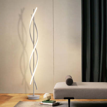 Minimalist Spiral LED Floor Lamp — Black / White Light (5000K) / 220V-240V For UK/AU