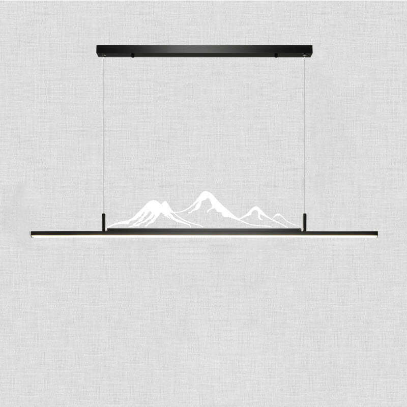 Chinese Retro Long Strip Mountain Peak LED Chandelier