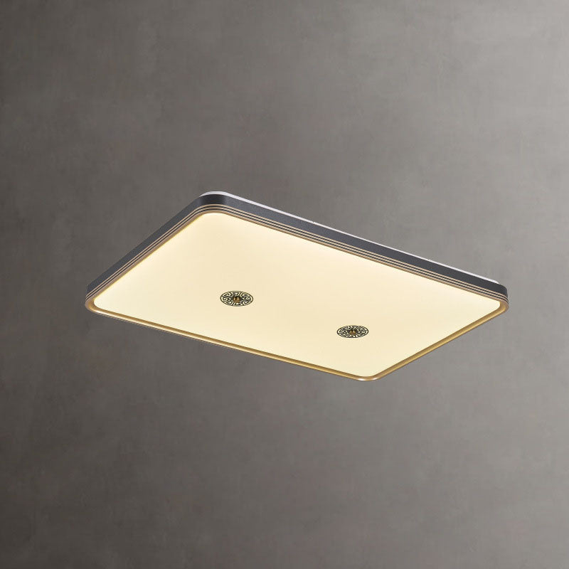 Chinese Square Geometric Acrylic LED Flush Mount Light