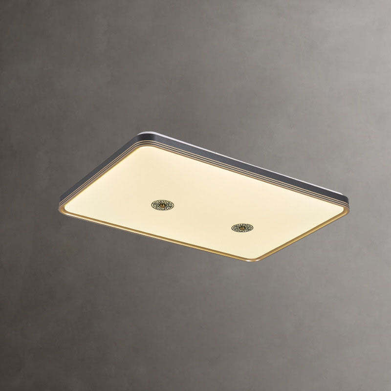 Chinese Square Geometric Acrylic LED Flush Mount Light
