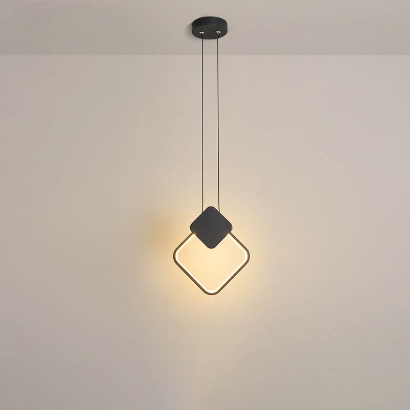 Minimalist Iron Silicone Geometric Round LED Pendant Light