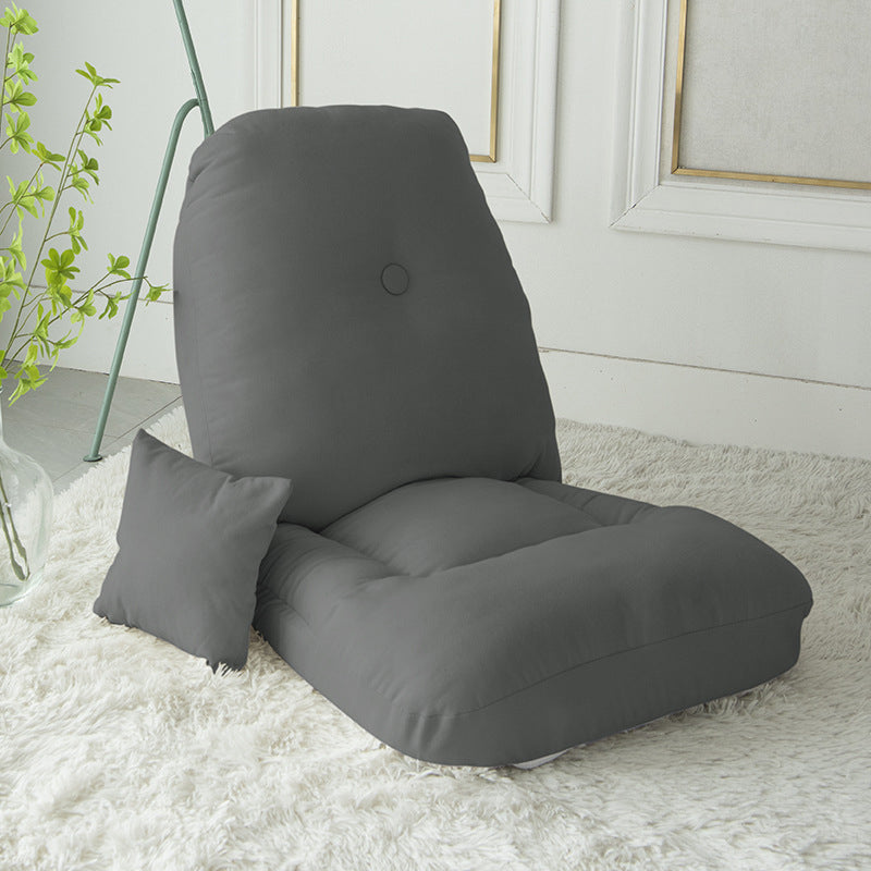 Minimalist Fabric Brushed Cotton Armless Sofa — Deep Gray