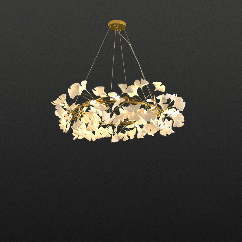 Nordic Iron Acrylic Ginkgo Chandelier