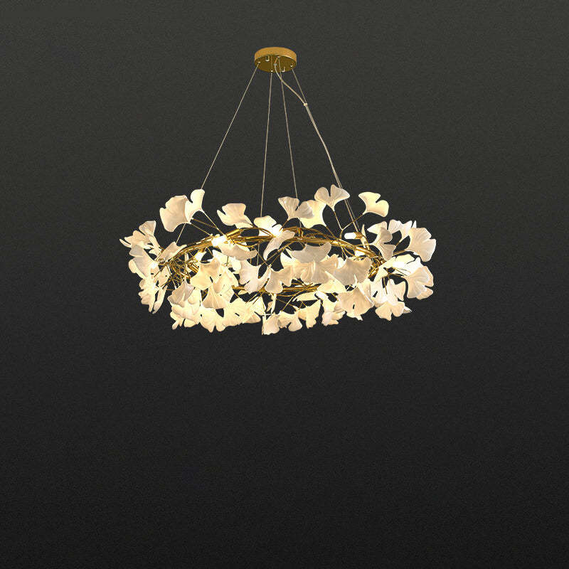 Nordic Iron Acrylic Ginkgo Chandelier