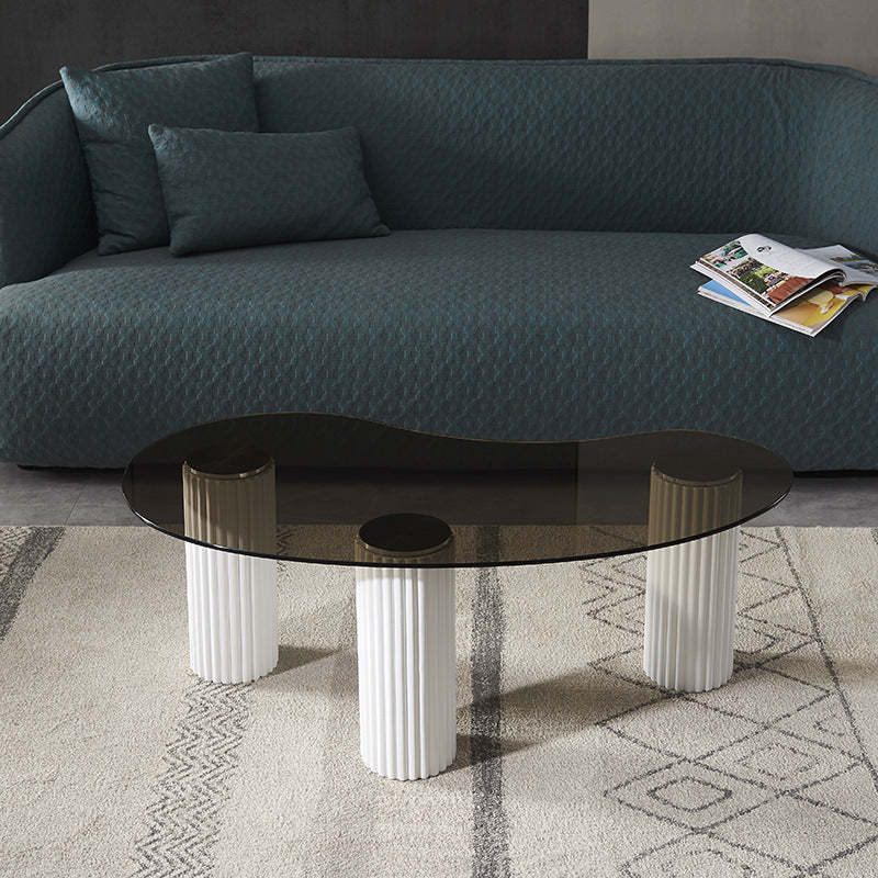 Scandinavian Arch Teardrop Tempered Glass Coffee Table