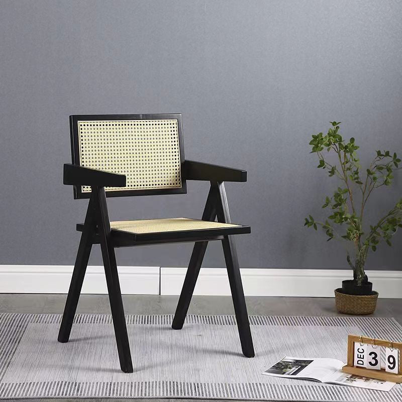Minimalist Wood Rattan Dining Chair