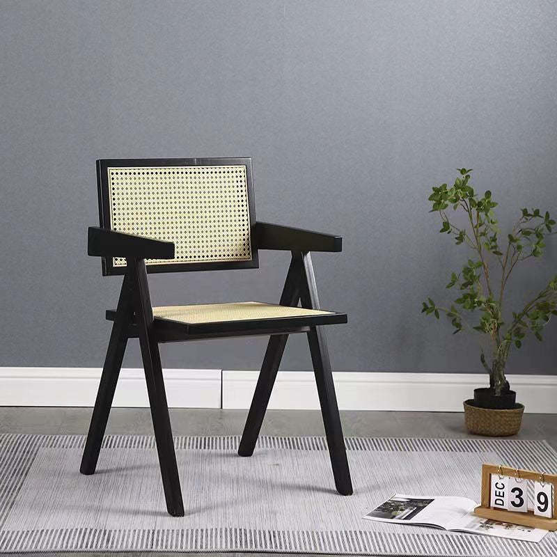 Minimalist Wood Rattan Dining Chair
