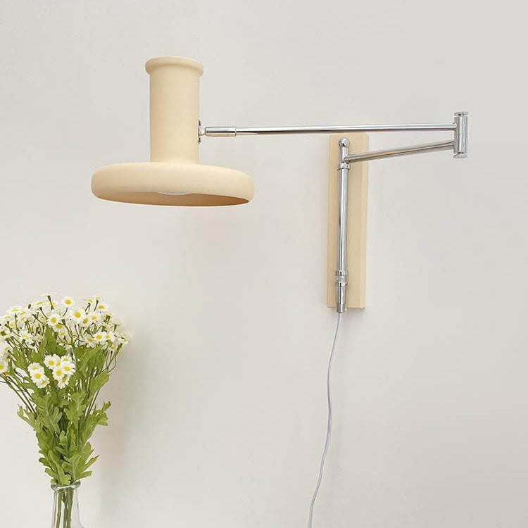 Nordic Minimalist Beige Swing Arm Sconce