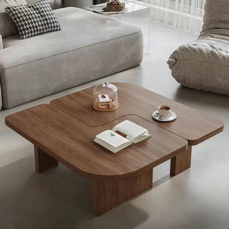 Japanese Rectangular Pine End Table — Walnut
