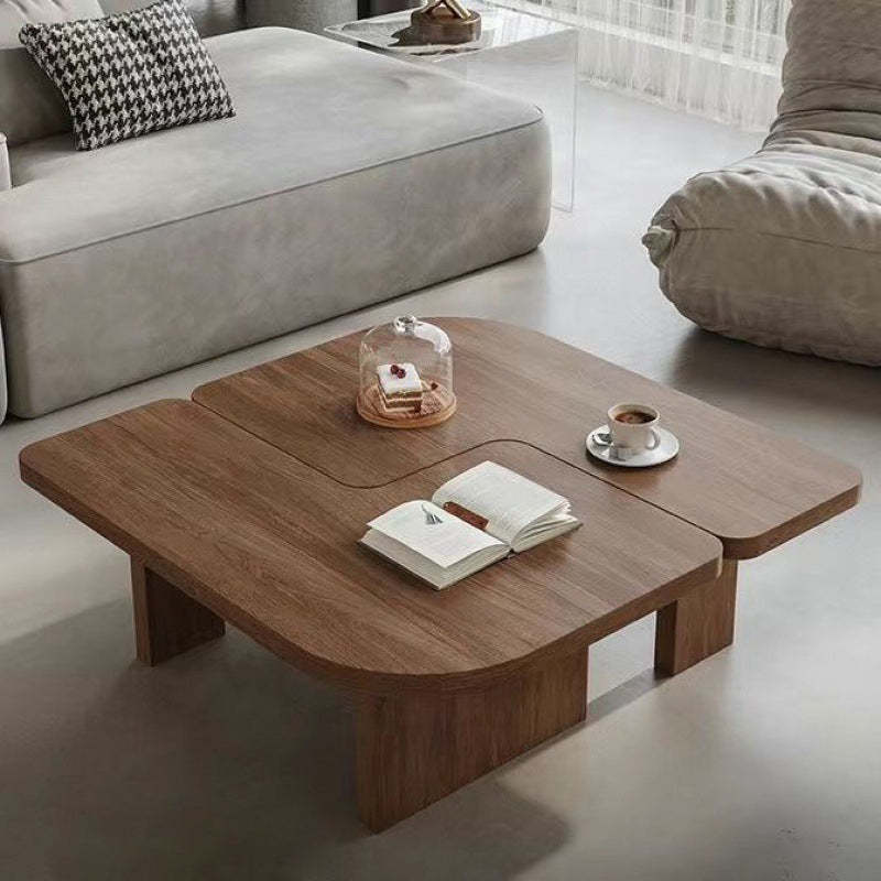 Japanese Rectangular Pine End Table — Walnut