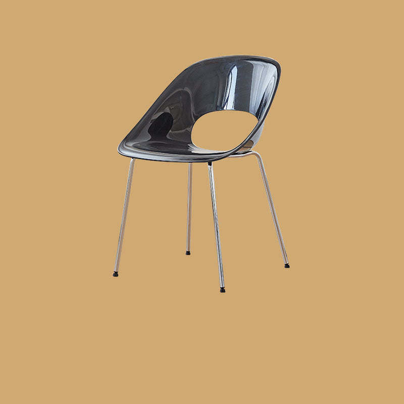 Minimalist Ring Curved Plastic Alloy Dining Chair
