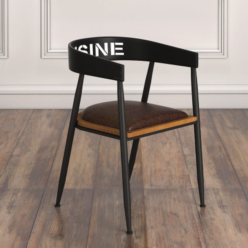 Nordic Iron Faux Leather Dining Chair — Faux Leather Upholstered