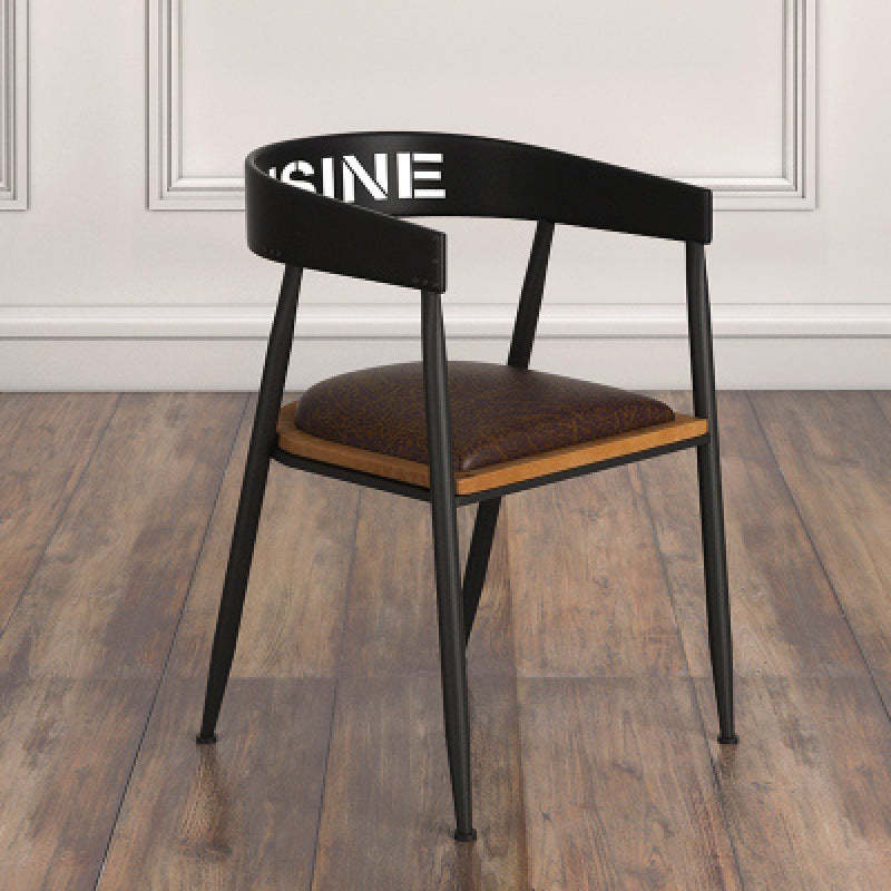 Nordic Iron Faux Leather Dining Chair — Faux Leather Upholstered