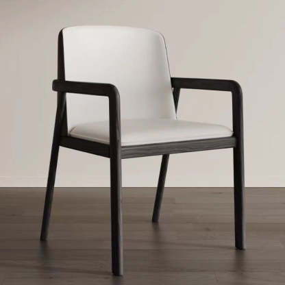 Chinese Ash Wood PU Leather Dining Chair