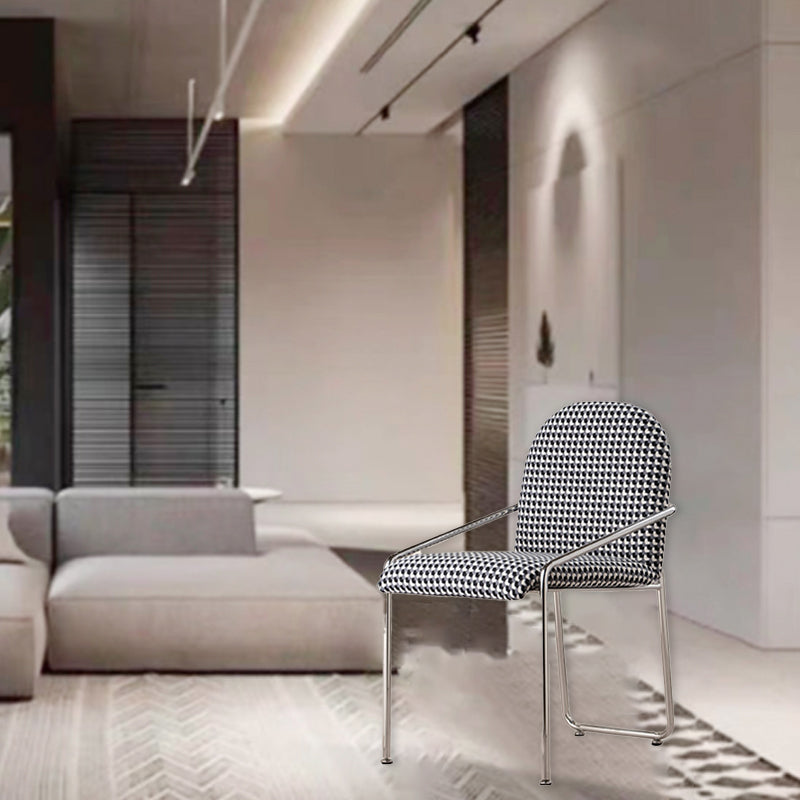 Nordic Velvet Steel Armchair