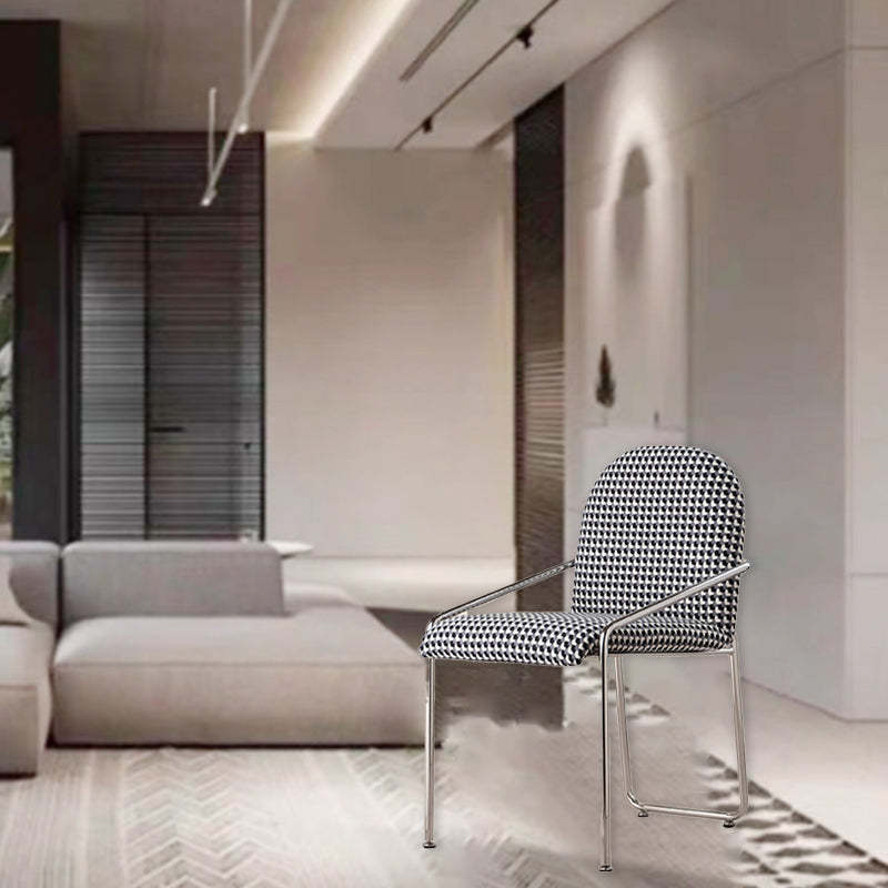 Nordic Velvet Steel Armchair
