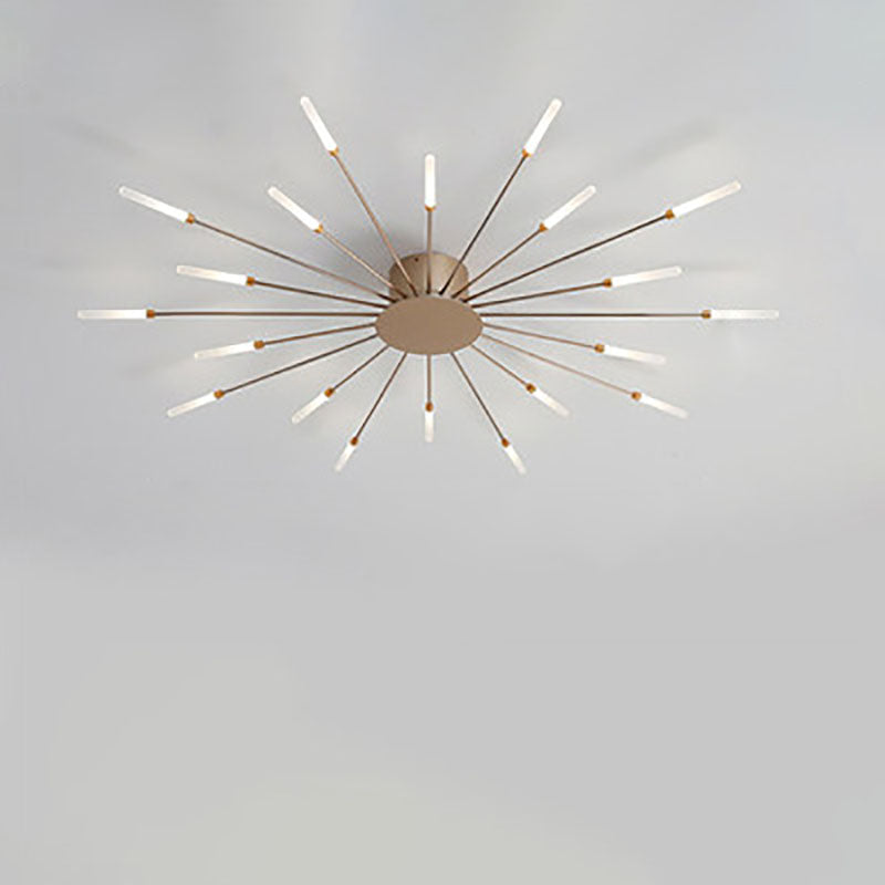 Minimalist Iron Radiant Round Ceiling Light