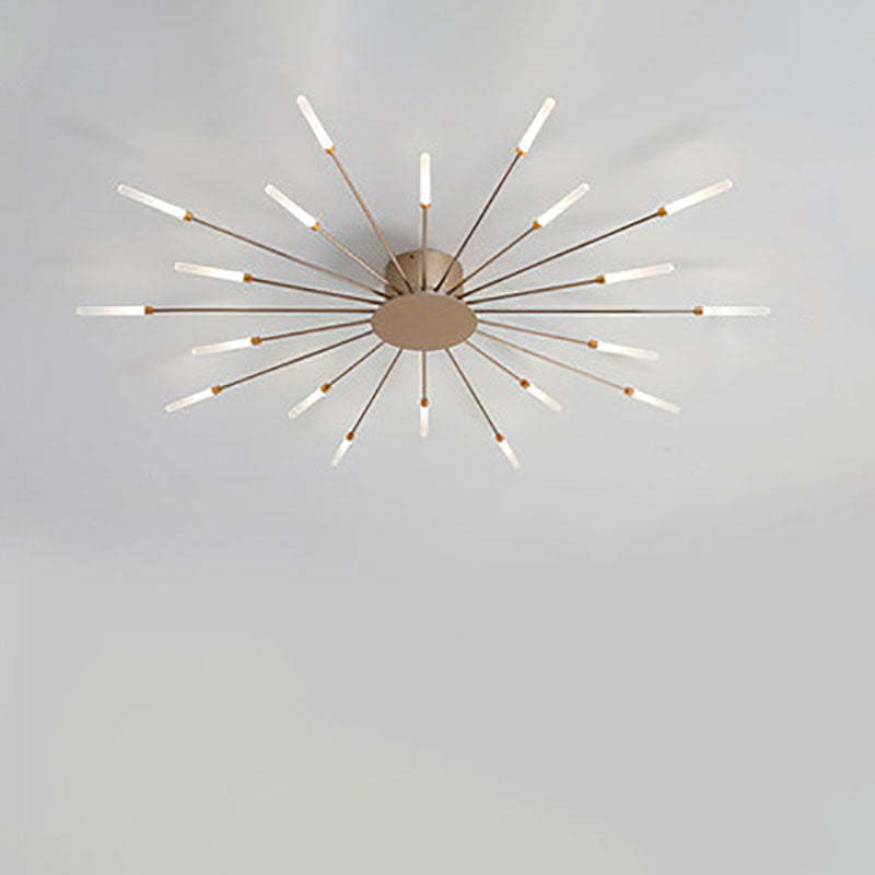 Minimalist Iron Radiant Round Ceiling Light