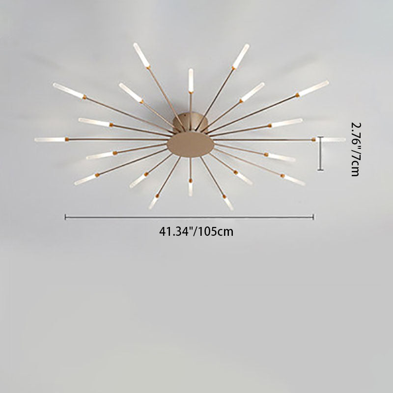 Minimalist Iron Radiant Round Ceiling Light