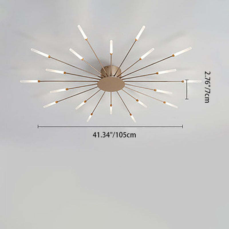 Minimalist Iron Radiant Round Ceiling Light