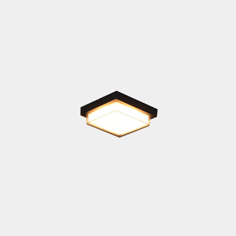 Modern Outdoor Aluminum Induction Flush Light — Non Body Sensor - Warm Light / 220V-240V For UK/AU