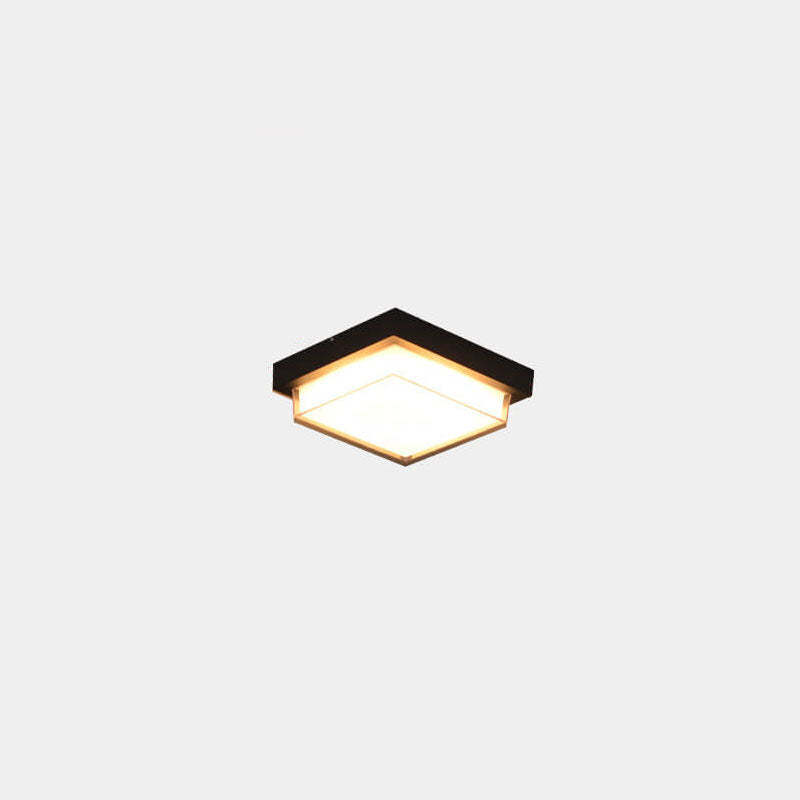 Modern Outdoor Aluminum Induction Flush Light — Non Body Sensor - Warm Light / 220V-240V For UK/AU