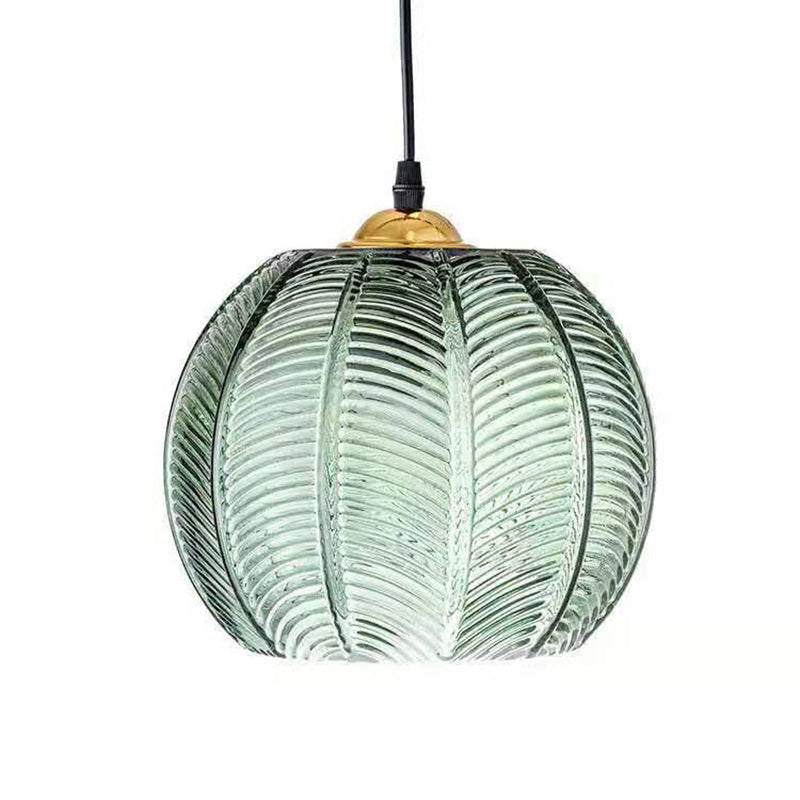 Green Leaf Glass Ball Pendant Light
