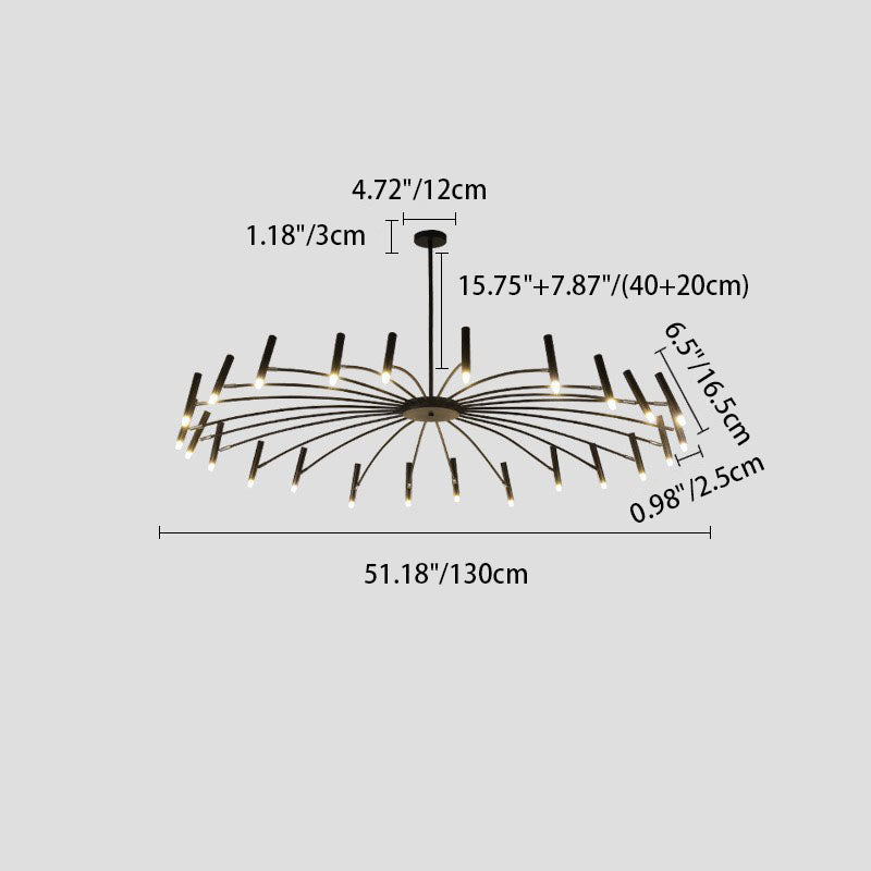Scandinavian Radioactive Iron Aluminum Chandelier