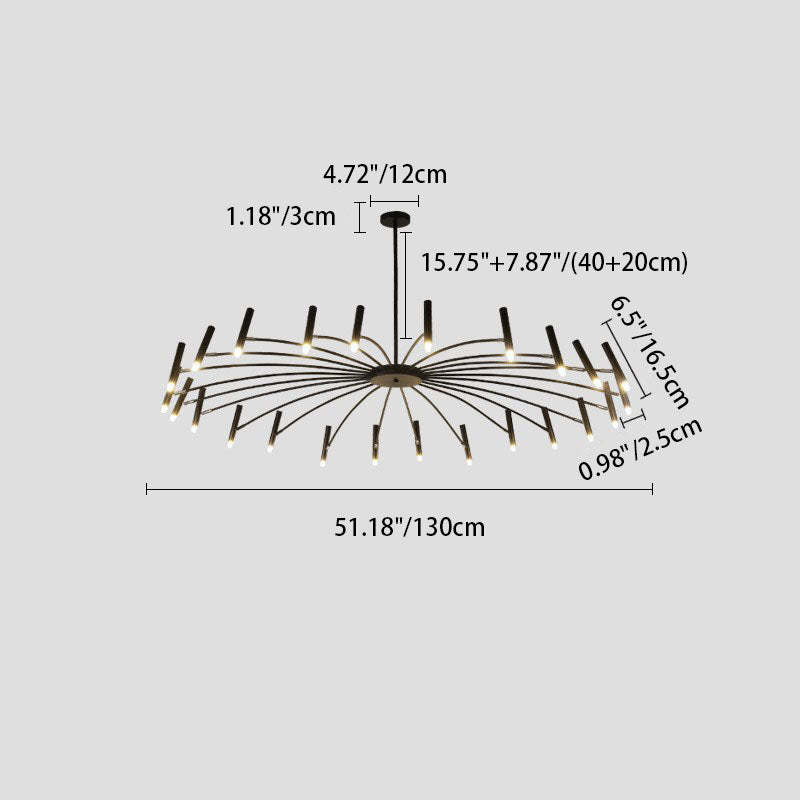Scandinavian Radioactive Iron Aluminum Chandelier