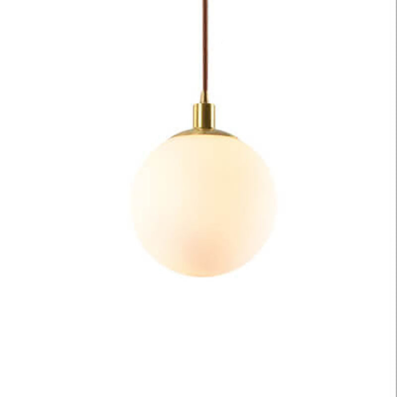 Nordic Minimalist White Orb Pendant Light