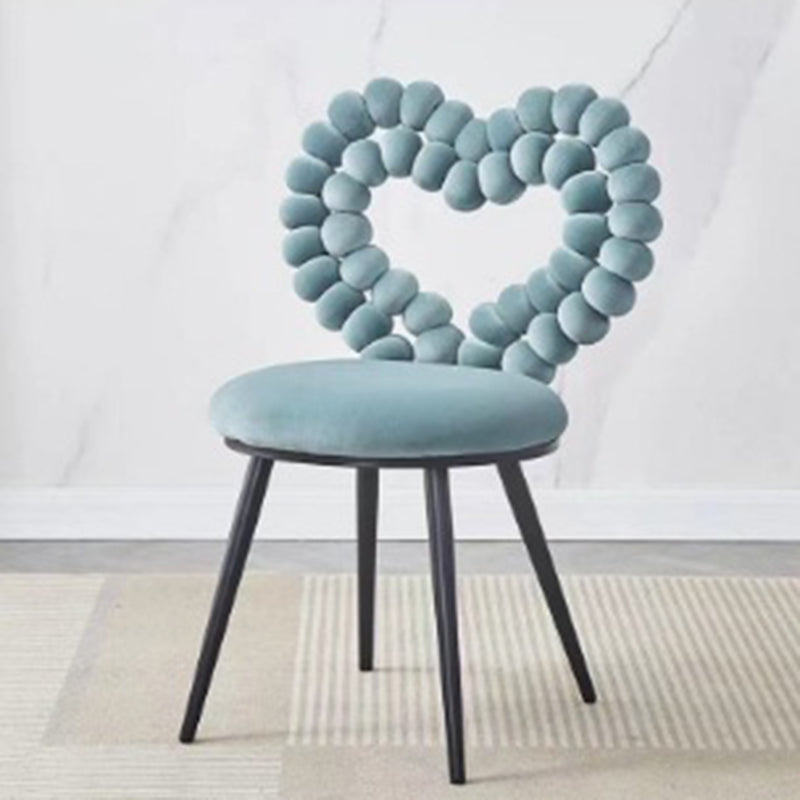 Scandinavian Velvet Heart Ball Vanity Stool