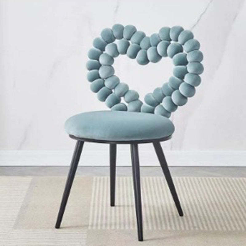 Scandinavian Velvet Heart Ball Vanity Stool