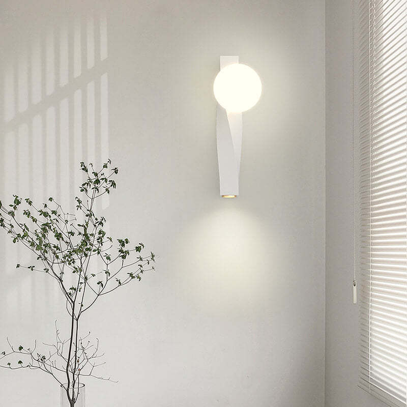 Nordic Minimalist Cream Plastic Long Sphere Wall Sconce