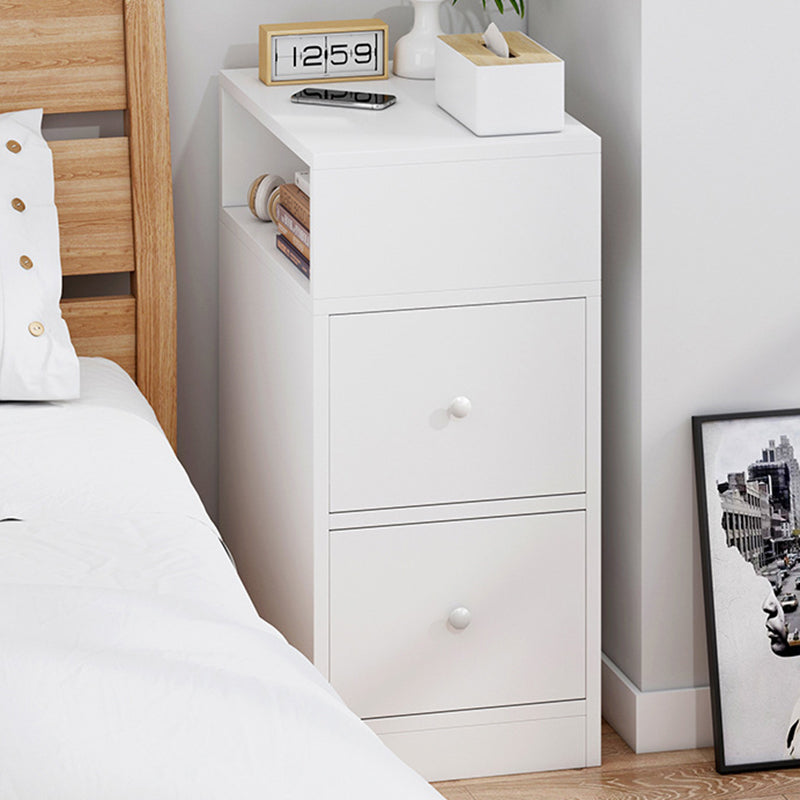 Scandinavian Artificial Panel 2-Drawer Nightstand — Natural Oak Color