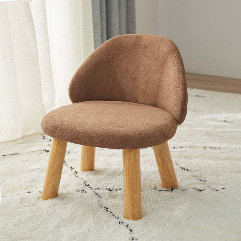 Nordic footstool round footstools in fabric — Brown