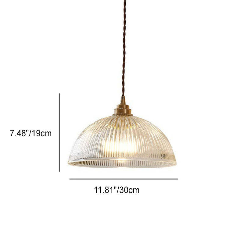 Modern Clear Glass Dome Pot Lid Pendant