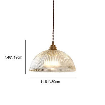 Modern Clear Glass Dome Pot Lid Pendant