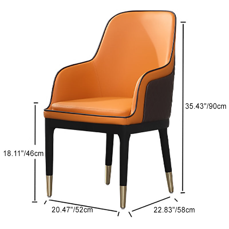 Nordic Leather Wood Metal Dining Chair