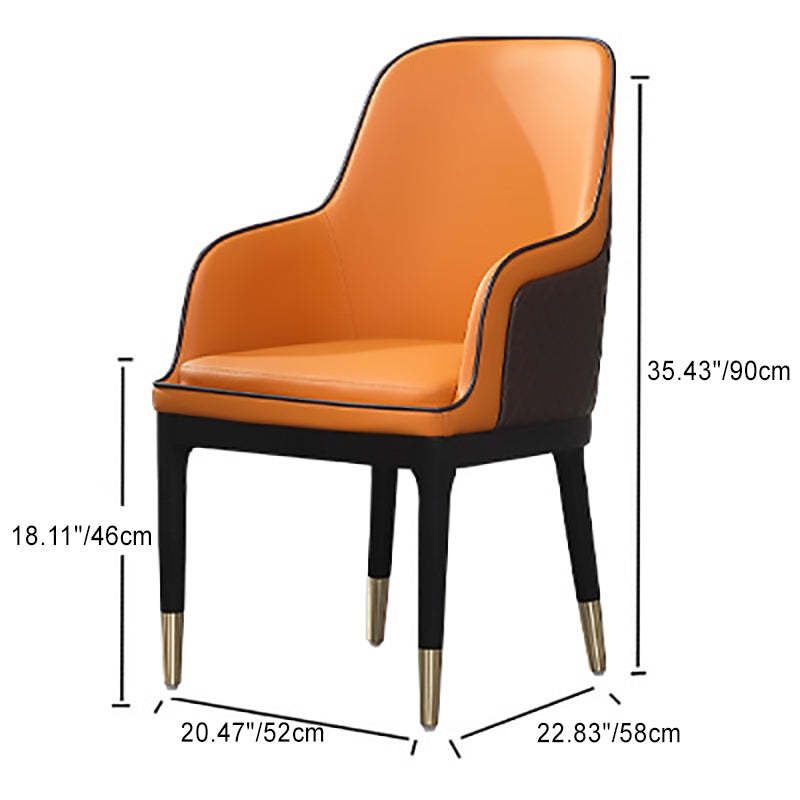Nordic Leather Wood Metal Dining Chair