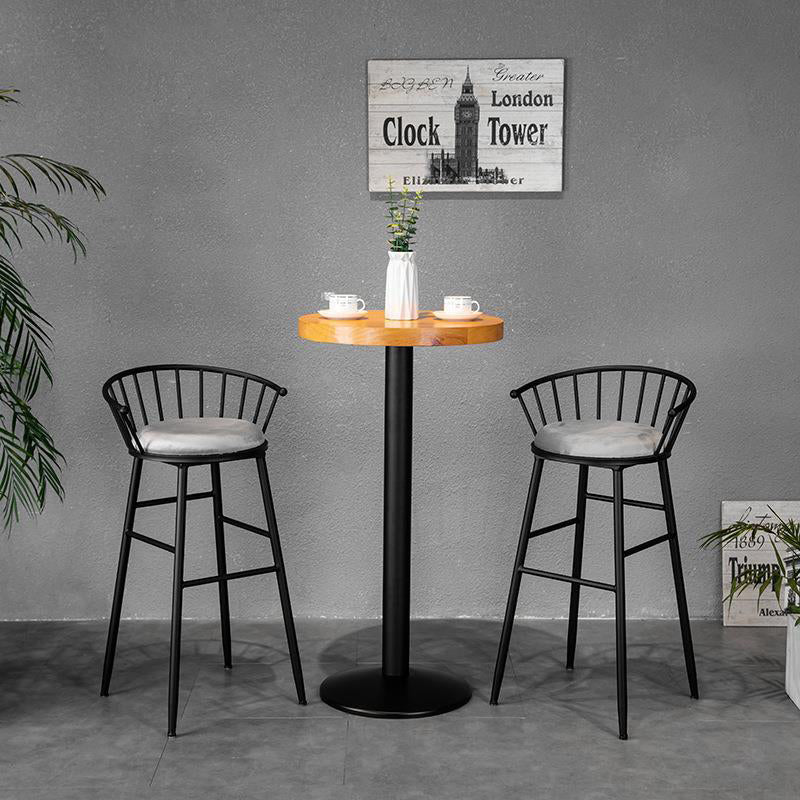 Minimalist Striped Velvet Iron Bar Stool