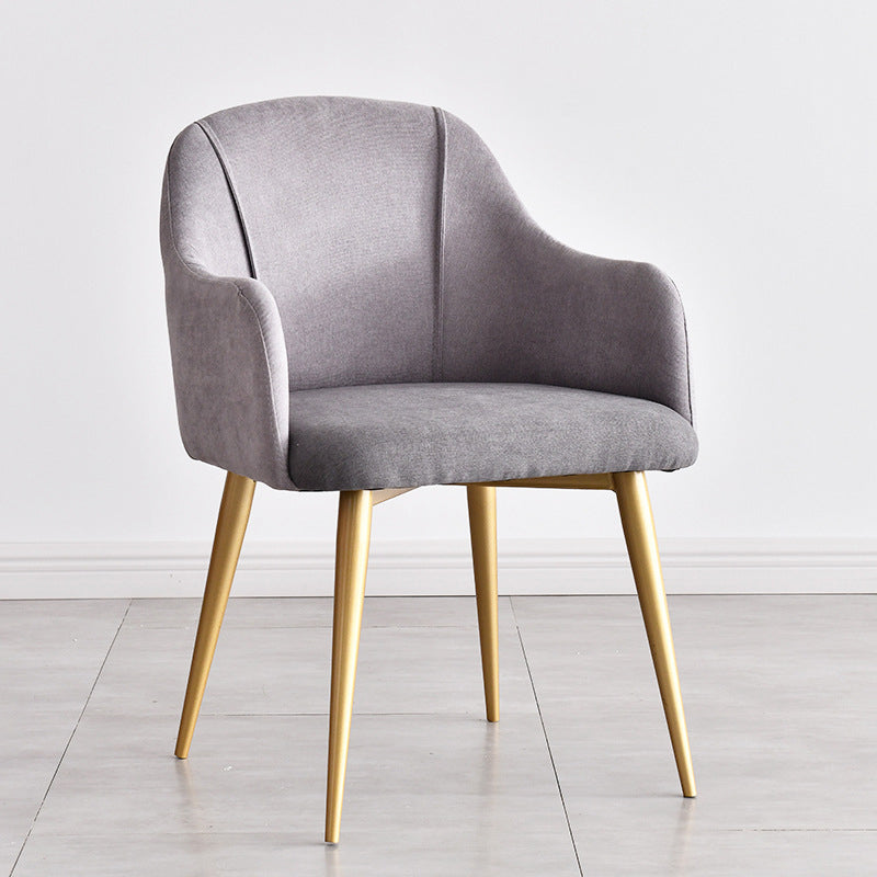 Nordic Curve Fabric Upholstered Dining Chair — Gray
