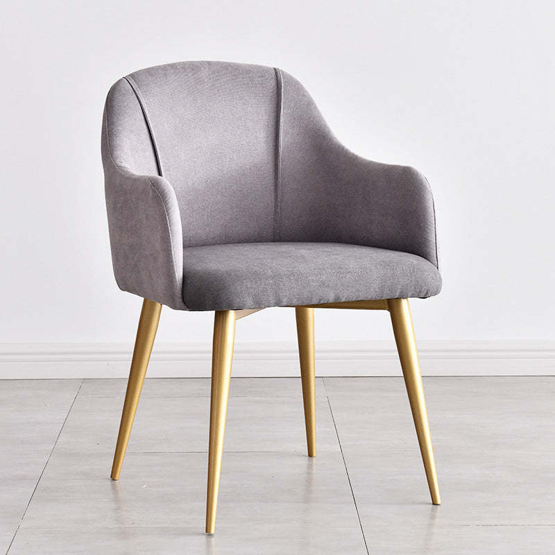 Nordic Curve Fabric Upholstered Dining Chair — Gray