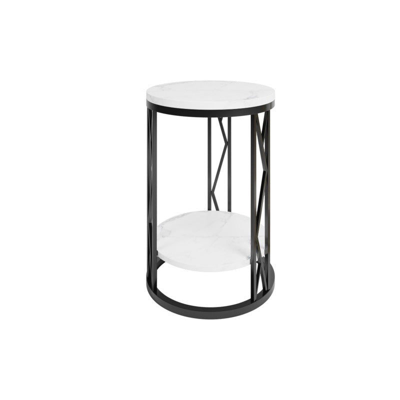 Luxury Round Iron Rock Slab Coffee Table