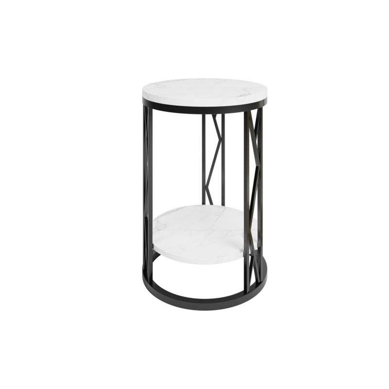 Luxury Round Iron Rock Slab Coffee Table