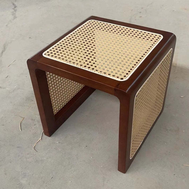 Vintage Rattan Solid Wood Coffee Table