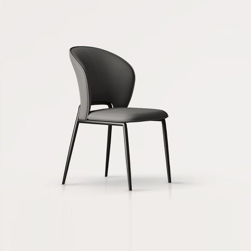 Modern Fiber Leather Metal Dining Chair