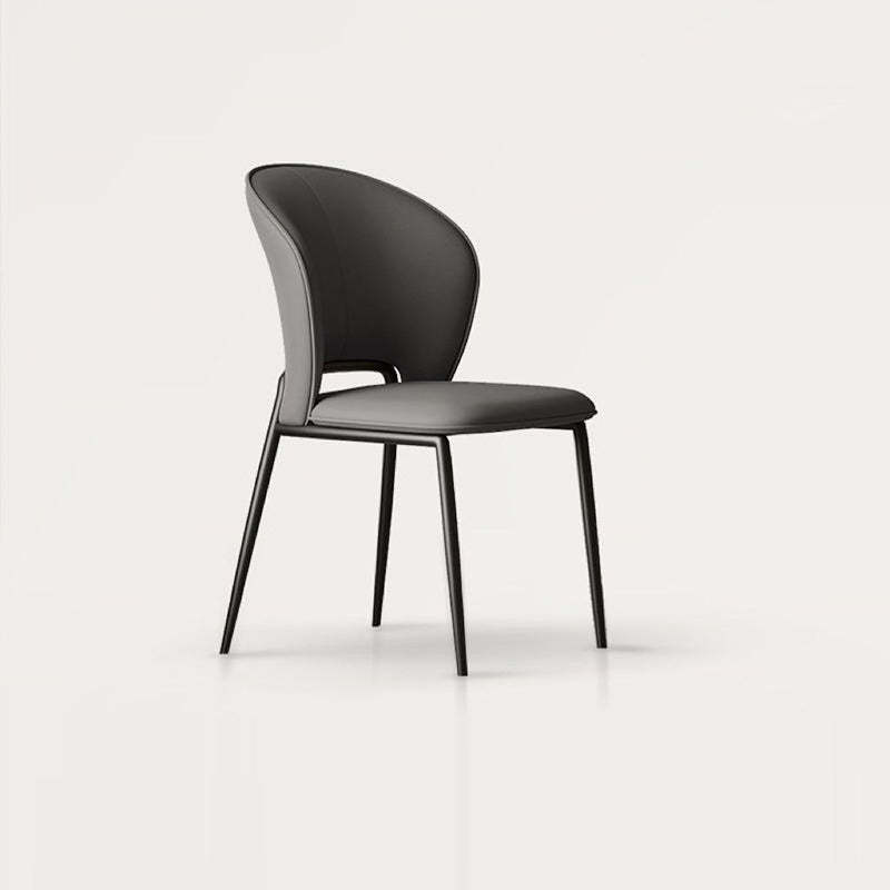 Modern Fiber Leather Metal Dining Chair