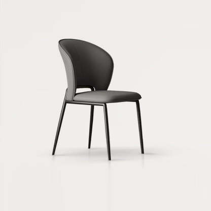 Modern Fiber Leather Metal Dining Chair