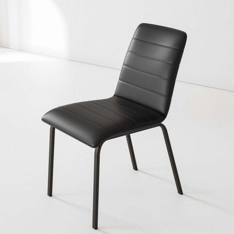 Striped leather steel dining chairs & benches for kitchen